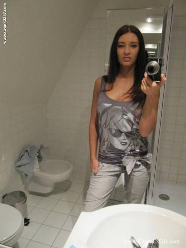 Natalie Winter Strips Out Of Her Jeans And Lingerie Taking Photos Of Herself In The Mirror on nudepicso.com
