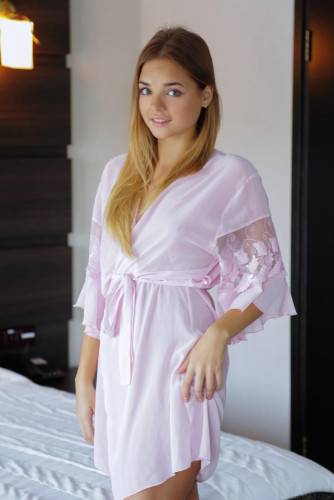 Colleen A Is Taking Off Her Silk Robe And Awaking Sexual Desires With Fresh And Smooth Body Shape on nudepicso.com