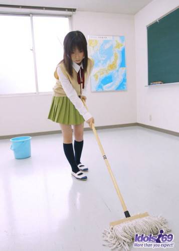 Get The Chance To Spy Up The Skirt Of The Cute Looking Teenager Yuka Katou on nudepicso.com