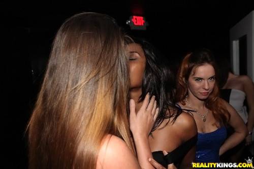 Excellent hotties Cindy Starfall, Stella May and Belle Sparkles in amazing orgy in the night club on nudepicso.com