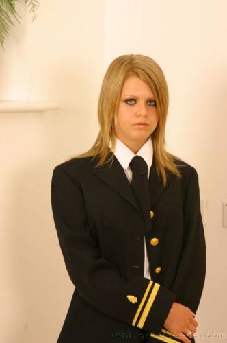 Fair Chick Sammy Jo Strips Off Her Navy Uniform And Admirably Poses In Lingerie on nudepicso.com