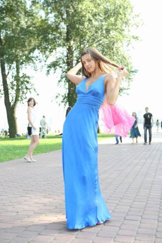 Melena A Gets Rid Of Her Blue Dress In Public And Shows Off That Peachy Pussy Of Hers on nudepicso.com