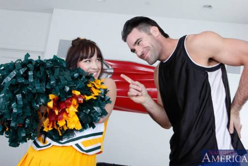 Brunette Cheerleader Mindy Lynn Gets Heavily Hammered By Her Coach And Fed With His Cum on nudepicso.com