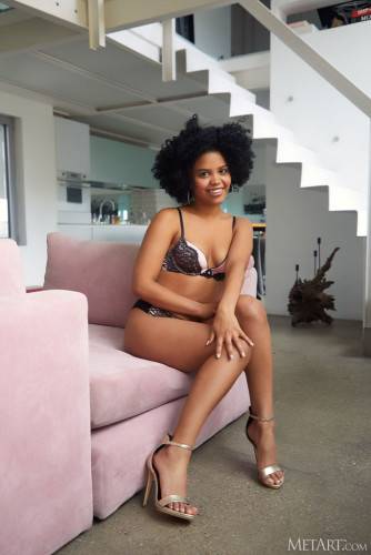 Selva Lapiedra Adorable Black Babe Undresses Playfully - Brazil on nudepicso.com
